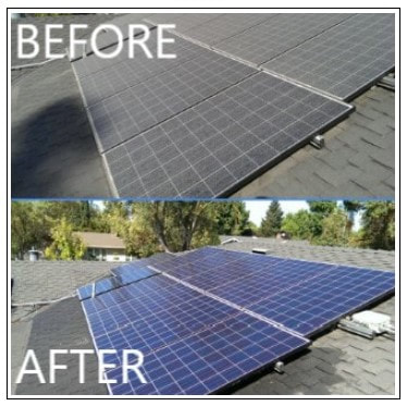 Solar Panel Cleaning before/after